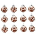 thumbnail image 2 of FVDPWYE 12 Pieces 2.4 inch Cow Pattern Christmas Balls Multifunctional Western Theme Brown White, 2 of 9