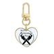 thumbnail image 1 of Equipo de llave en mano Llavero de metal en forma de corazón dorado, 1 of 3