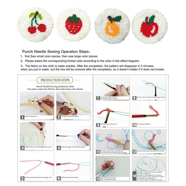 Fruits Punch Needle Coaster Full Kit for Starter DIY Punch -  Canada in  2023