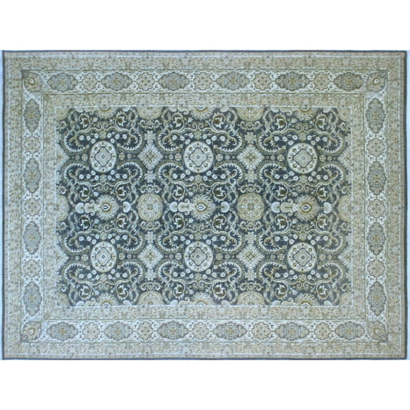 noori rug n1329 peshawar oksana hand knotted area rug, 11'10" x 16'2", grey/ivory