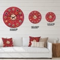 thumbnail image 4 of Designart 'Circular Retro Pattern Design II' Mid-Century Modern Wood Wall Clock, 4 of 5