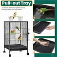thumbnail image 6 of YYEAN Bird Cage 35'' H Wrought Iron Parrot Cage with Rolling Stand and Open-top, 6 of 7