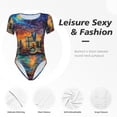 thumbnail image 5 of Lsque Neon Shanghai Cityscape Night Women's Crew Neck Short Sleeve Bodysuit Basic T Shirts Tops Onesie Adult Cute Pajama-XX-Large, 5 of 8