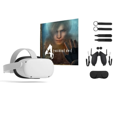 Meta Quest 2 (Oculus) Advanced All-In-One Virtual Reality Headset 128 GB with Resident Evil 4, w/ Quest 2 Anti-slip Protective Sleeve With Hand Strap