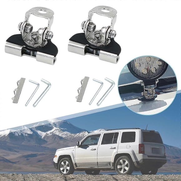 2 Pieces Generic LED Light Bar Mounting Brackets Spotlights Hood LED Light Base Hood Mount Light Brackets for Truck SUV Car