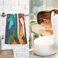 thumbnail image 6 of Coolnut Bathroom Hand Towels 2 Pcs Abstract Women Painting Print, Cotton Bath Towels Lightweight Quickdry for Bathroom Ktichen Travel Gym, 16"×28", 6 of 6