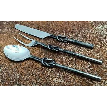 

Set of 3 pc Hand forged knot design cutlery set Home/Kitchen Stainless steel Medieval Cutlery Knife Spoon & Fork