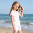 thumbnail image 6 of HAiming Girls Tops Short Sleeve Lightweight Breathable Classic T Shirts Summer Workout Tee Loose Casual Scoop Neck Kids Tops, 6 of 7