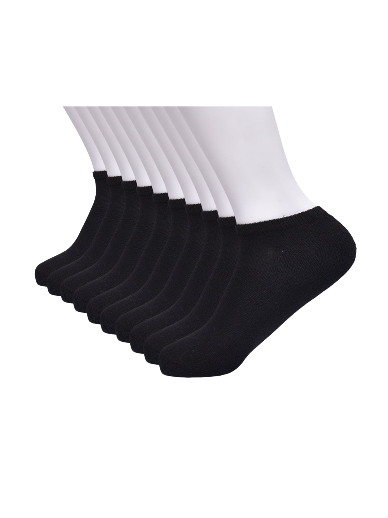 Wonder Nation Girls Cushioned No Show Socks, 10-Pack, Sizes S (6-10.5) - L (4-10)