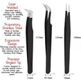 thumbnail image 2 of SIVOTE Pinces à Cils pour Extensions de Cils pour Volume, Isolation & Cils Classiques, Lot de 6, Noir & Rose, 2 of 5