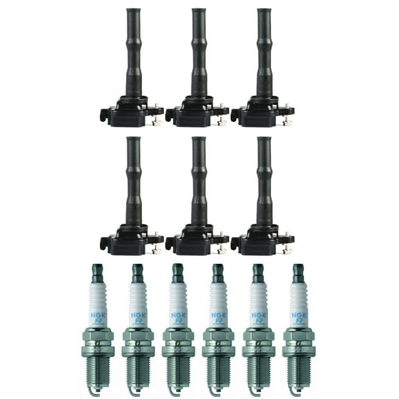 Set of 6 ISA Ignition Coils and 6 NGK Spark Plugs Compatible with 1994-1995 Toyota Camry 3.0L V6 2995cc -ci Replacement for UF204