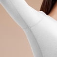 thumbnail image 4 of WZXFASHION Women's Fall Winter Solid Color Round Neck Tight Fitting Soft Comfortable High Stretch Seamless Thermal Underwear Set ThermalNnderwearSet White XXXL, 4 of 9