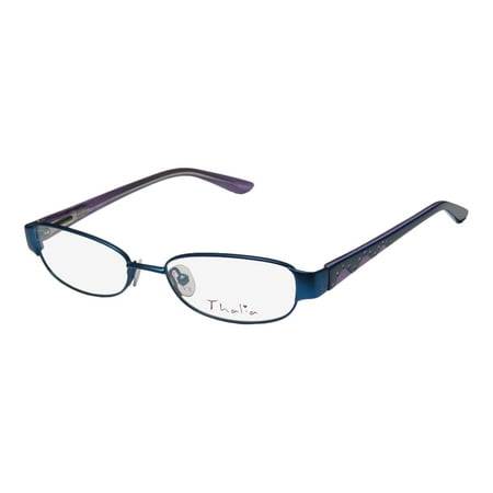 New Thalia Coco Childrens/Kids/Girls Designer Full-Rim Blue / Navy / Purple Frame Demo Lenses 45-15-125 Crystals Spring Hinges Eyeglasses/Eyeglass Frame