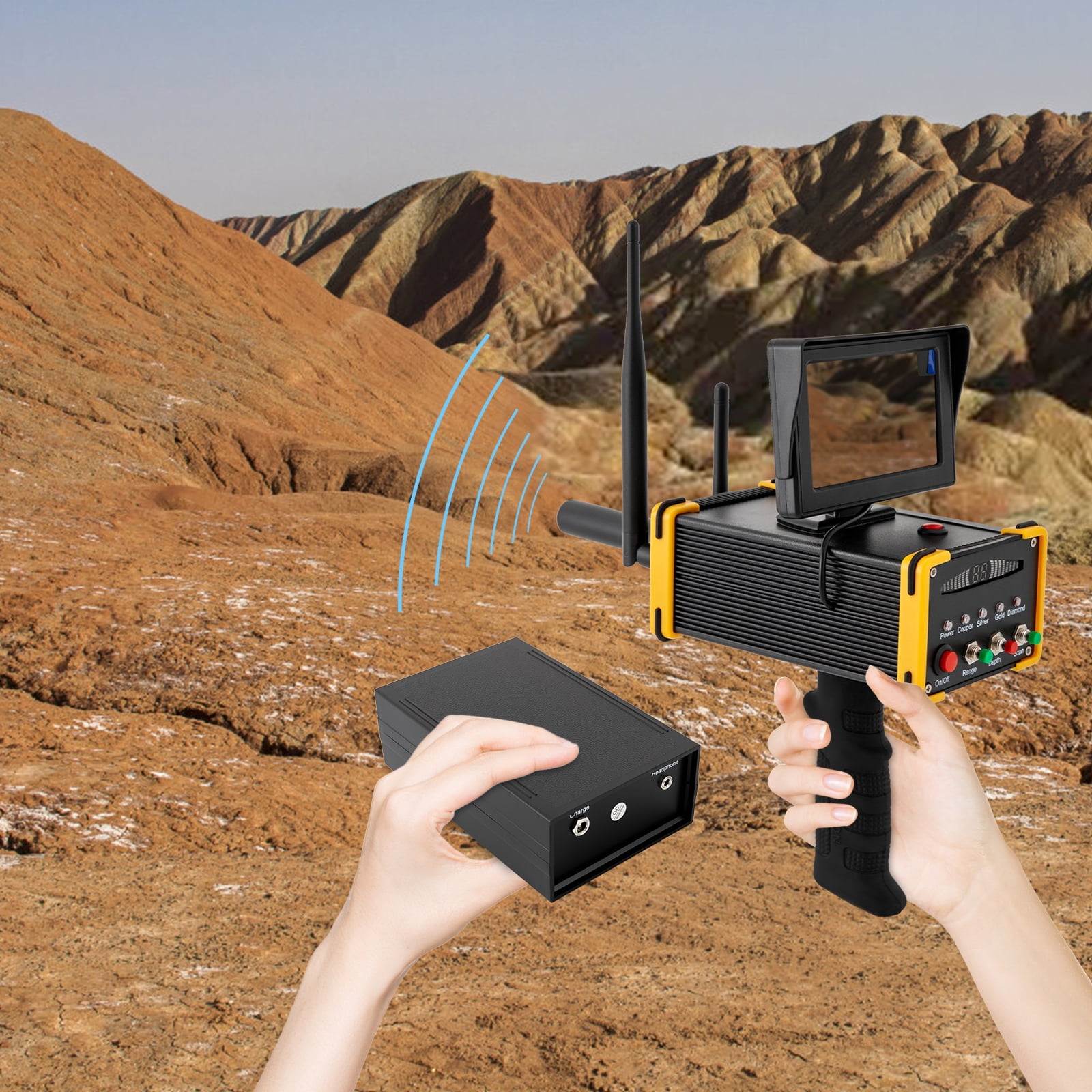 Long Range 3D Metal Detector for Gold, Silver, Copper, Diamond & Gemstone Hunting – LCD Display, Precision Treasure Hunter Scanner