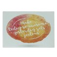thumbnail image 1 of Saying Cutting Board, Message on Grunge Vibrant Background Happiness, Decorative Tempered Glass Cutting and Serving Board, Small Size, Dark Coral Orange Yellow, by Ambesonne, 1 of 1