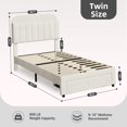 thumbnail image 2 of Kojooin Modern Twin Bed Frame with Storage: Velvet Upholstered Platform with Bookcase Headboard and Spacious Under-Bed Drawer, 2 of 6