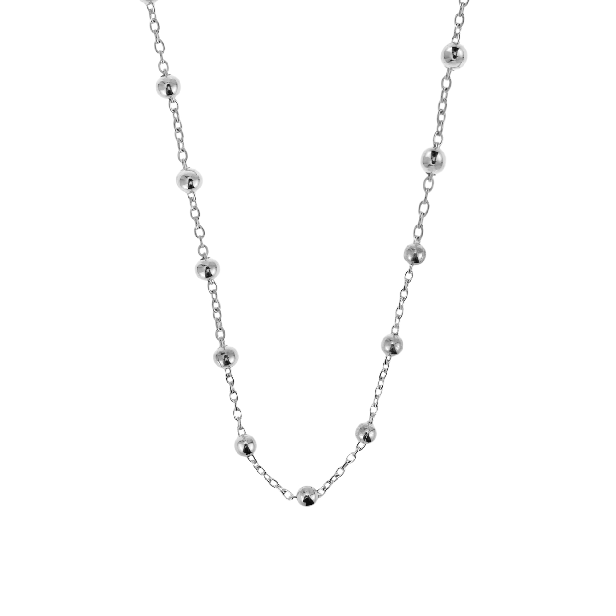 Classic Satellite Bead Chain 2mm Cable Sterling Silver Necklace, Adult Unisex, Size: One size, Grey Type