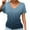 Blue, variant on ZKCCNUK Summer Tops for Women Fashion Casual Short Sleeve Print Ladies V-Neck Fold Tops Blouse