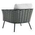 thumbnail image 5 of Lounge Chair Armchair, White, Aluminum, Metal, Steel, Modern Contemporary, Outdoor Patio Balcony Cafe Bistro Garden Furniture Hotel Hospitality, 5 of 7
