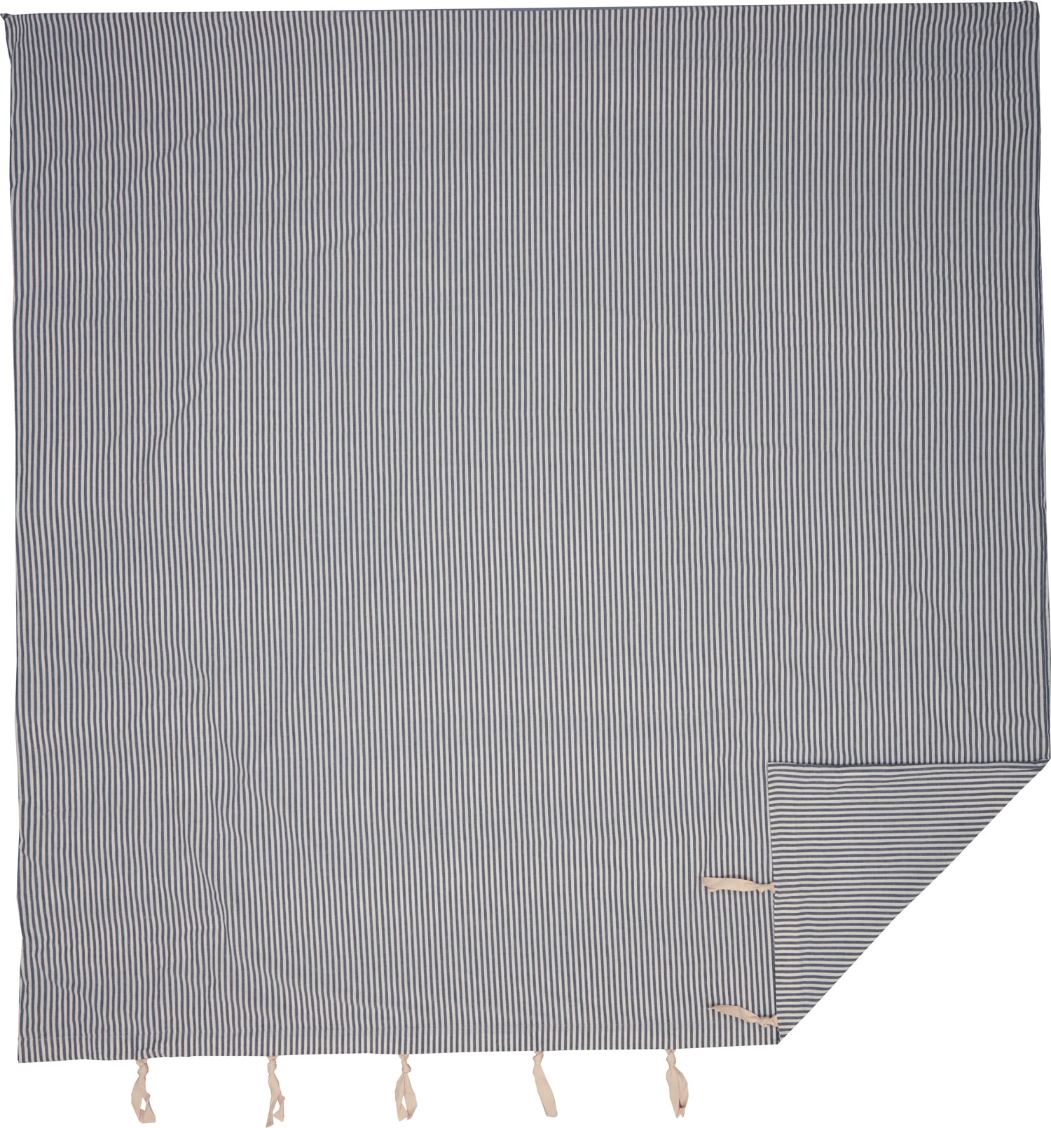 Piper Classics Farmhouse Ticking Stripe Blue King Duvet Cover, 100% Cotton