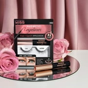 KISS Magnetic False Eyelashes, Strip Lashes, Lure, Black, 12mm, 1 Pair