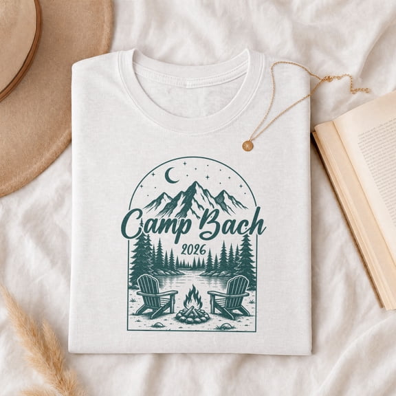 Jollimate Camp Bach 2026 Shirt, Cute Women's Camping Graphic Tee, Cool Retro Mountain Women's T-Shirt