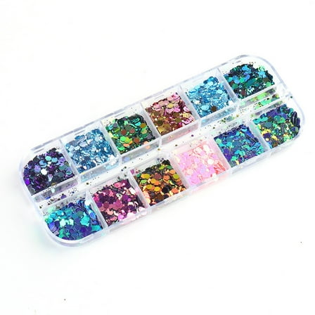 Novelty 12 Colors Chameleon-flakes Glitter Colorful Sequins Accessory for Slime Art Craft