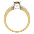 thumbnail image 4 of 1.27 ct Round Cut Simulated Champagne Diamond Solitaire with Simulated Diamond Accents 18K Yellow/White Gold Womens Engagement Ring, 4 of 5