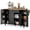 Black-Plus, variant on Noelse Rolling Kitchen Island Table with Storage, Drop Leaf Countertop, Kitchen Island with Wheels, Spice Rack & Towel Bar, White