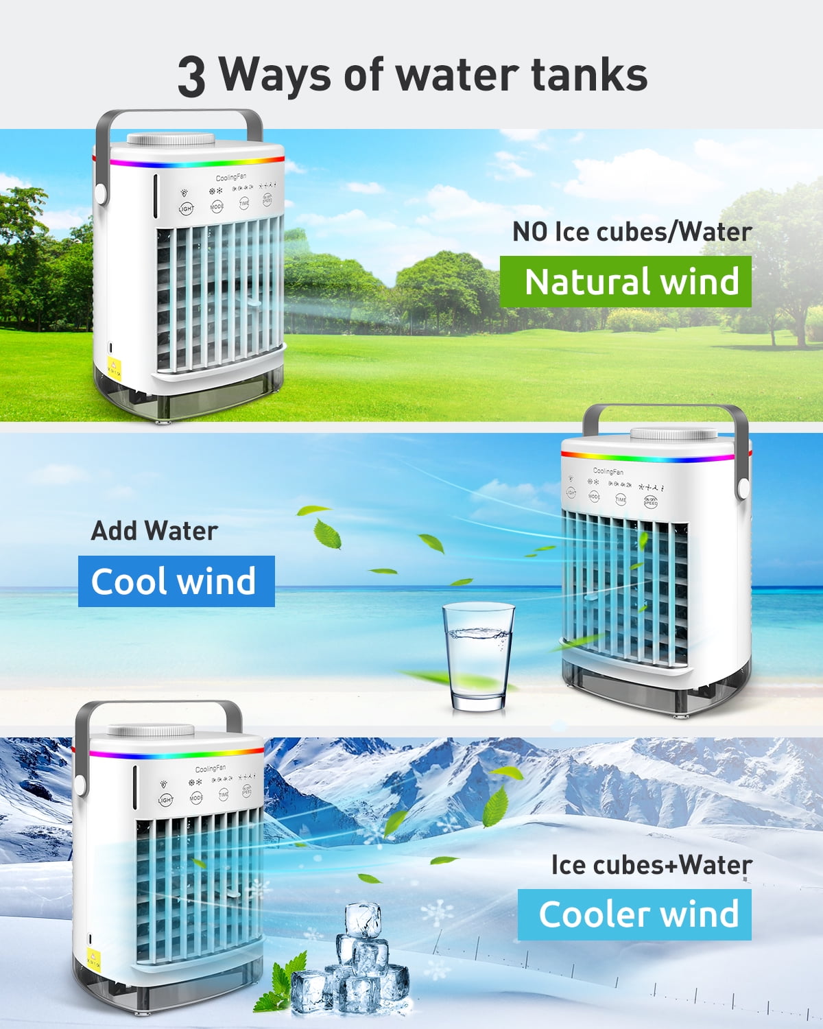 Birsppy Portable Mini Air Conditioner Cooler 