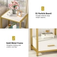 thumbnail image 6 of Tribesigns Nightstands with Drawers and Storage Shelf, Modern Bedside Table End Table Side table for bedroom, Living Room, Gold, and White, 6 of 7