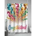 thumbnail image 5 of Fsddascl Colorful Congratulations Shower Curtain Set - Standard 72" x 72" Washable Bathtub Curtain with 12 Hooks, Funny Words Graduation Season Waterproof Fabric Stall Shower Curtains for Bathroom, 5 of 6