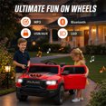 thumbnail image 4 of RAM 24V Kids Ride on Truck Cars, Ride on Toys with Remote Control, Electric Car for Kids 2 Seater, Powered Toddler Car with Bluetooth MP3 4 Wheels Suspension for Boys Girls, Red, 4 of 8