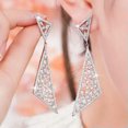 thumbnail image 3 of K-KED Gorgeous Delicate Jewelry 925 Silver Drop Earrings Cubic Zirconia Engagement Gifts A Pair-Silver, 3 of 6