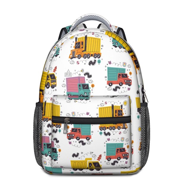 Excavator Themed Waterproof Backpack - Ergonomic Design with Breathable Straps, Spacious Compartments for College Students