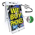 thumbnail image 2 of We Buy Phones Ph Bckgnd (24" X 36") Deluxe A-Frame Signicade, Includes 2 Removable Panels & Stand, 2 of 4