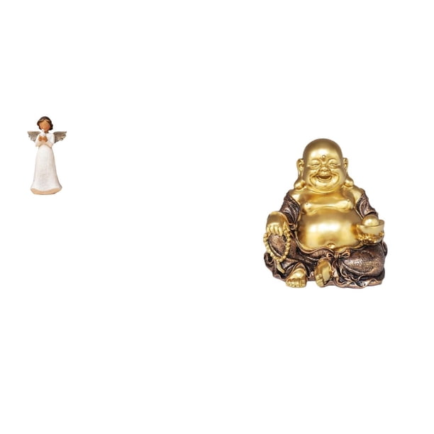 Figura de ángel de resina, estatua de Buda de meditación, escultura de Bodhisattva, adorno coleccionable de resina para estante de interior, ideal par