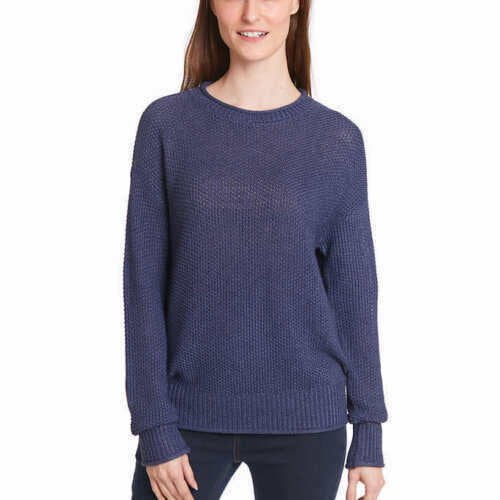 Jessica Simpson Women’s Roll Neck Ribbed Cuff Sweater (Maritime Blue, Small)