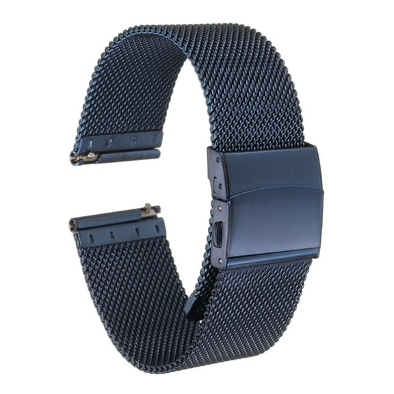 Uxcell Stainless Steel Mesh Watch Band 22mm Quick Release Metal Replacement Strap Adjustable for Men Women, Blue