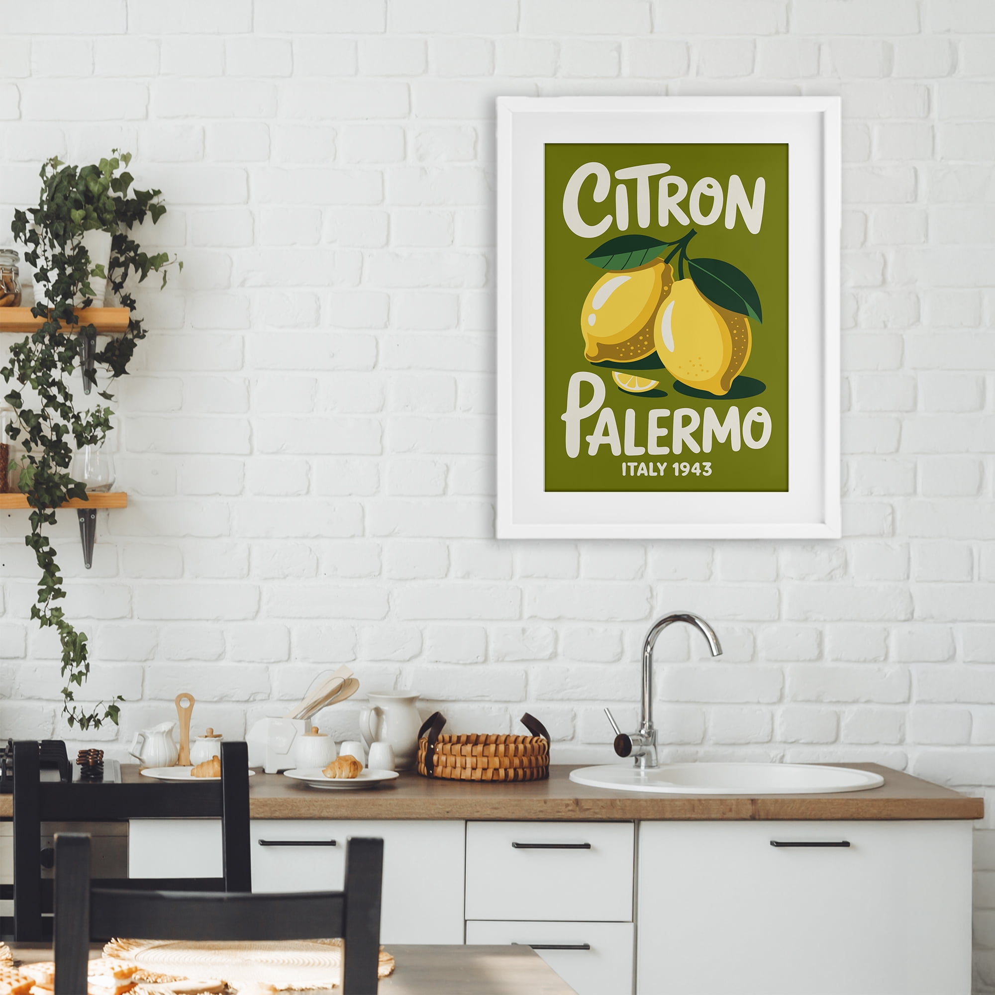 Stupell Industries Citron Palermo Lemons White Framed Print Under Glass, design by Andreas Magnusson