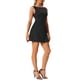 thumbnail image 3 of Vestido sin mangas de verano para mujer Inspire Chic, con escote barco, espalda descubierta, corte A, mini vestido, color negro, 3 of 6