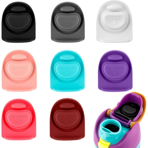 8pcs Silicone Bottle Stopper for Owala FreeSip 24oz 32oz, Water Bottle Plug Mouth Lid Cap Top Seal Replacement Parts Accessories Compatible with Owala 16/19/24/32/40oz (8 Colors)