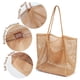 thumbnail image 4 of Bolsa de playa de malla grande con bolsillo interior con cremallera, bolso de hombro, bolso de playa para mujer, bolso plegable, bolso de compras, bolso de playa para viajes de compras, 4 of 5