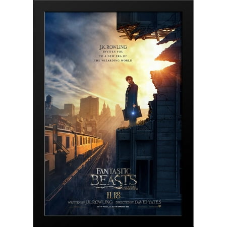 Where To Find Teak Wood Fantastic Beasts And Where To Find Them 28x36 Large Black Wood Framed Movie Poster Art Print ()