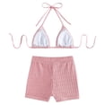 thumbnail image 5 of XIYON Womens Bikini Sets Solid Color Tankini Swimwear With Shorts Two Piece Bathing For Swimming Beach Retro Swimsuits Beachwear, 5 of 5
