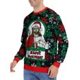 thumbnail image 2 of SUNSIOM Men Fall Sweatshirts Crew Neck Long Sleeve Fashion Snowflake Present Pattern Christmas Costumes, 2 of 6