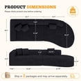 thumbnail image 3 of Hawsaiy 126" Oversized Modular Sectional Sofa, Modern Deep Seat Curved Cloud Couch, Soft Corduroy Upholstered Sofa for Living Room, Black, No Assembly, 3 of 15