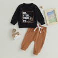 thumbnail image 3 of Fortune Toddler Boy 2PCS Fall Set, Long Sleeve Letter Pie Print Sweatshirt Tops Drawstring Pants, 3 of 8