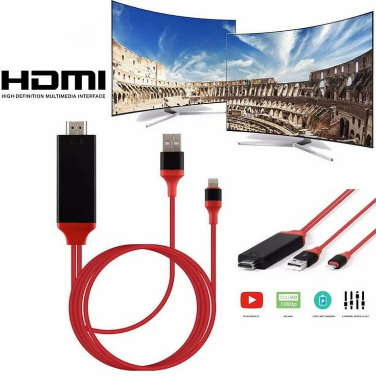 Lightning to HDMI Adapter, (Apple MFi Certified) 1080P Digital AV Adapter  Sync Screen Connector Cable Compatibility with iPhone  13/12/11/X/8/iPad/iPod