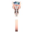 thumbnail image 3 of 2.21ct round cut blue moissanite 18k rose gold Bridal Wedding Engagement Promise Anniversary Ring for Women size 7.75, 3 of 7